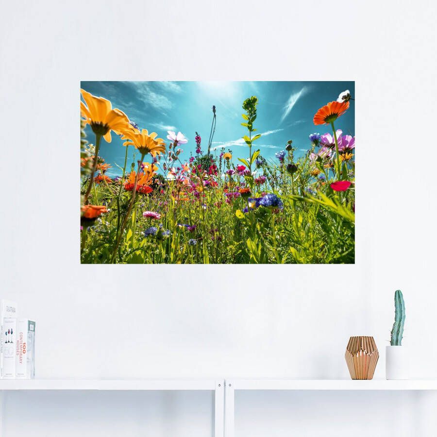 Artland Artprint Kleurrijk bloemenveld als artprint van aluminium artprint voor buiten artprint op linnen poster muursticker