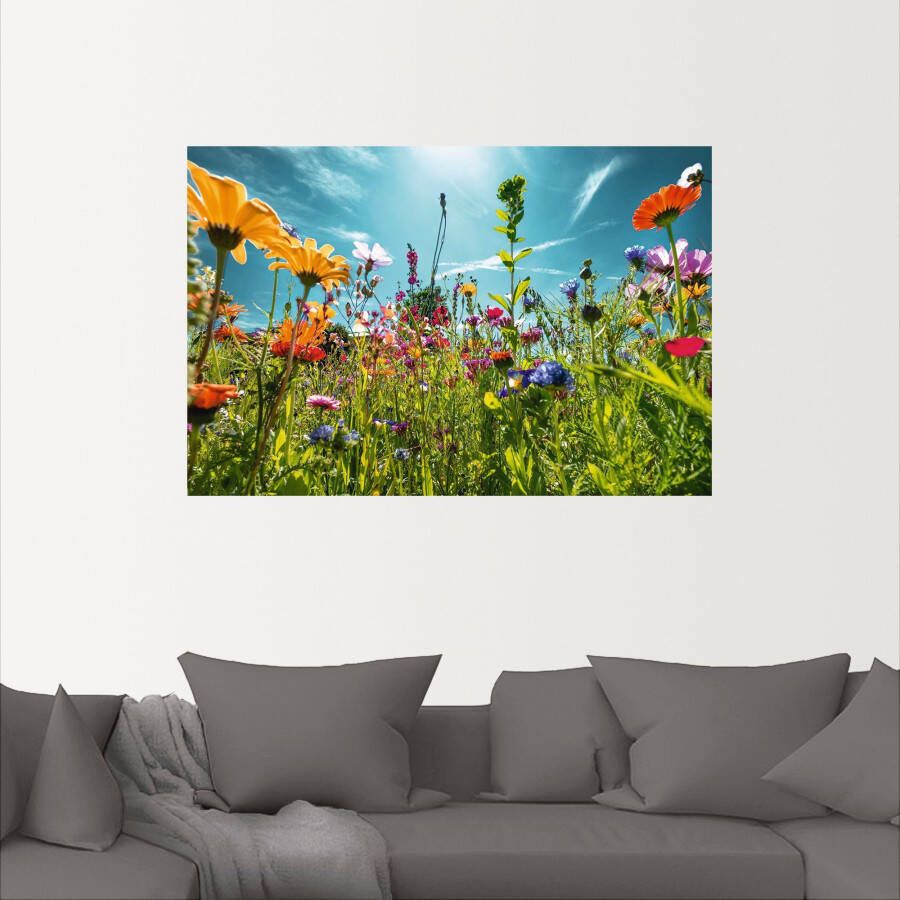 Artland Artprint Kleurrijk bloemenveld als artprint van aluminium artprint voor buiten artprint op linnen poster muursticker