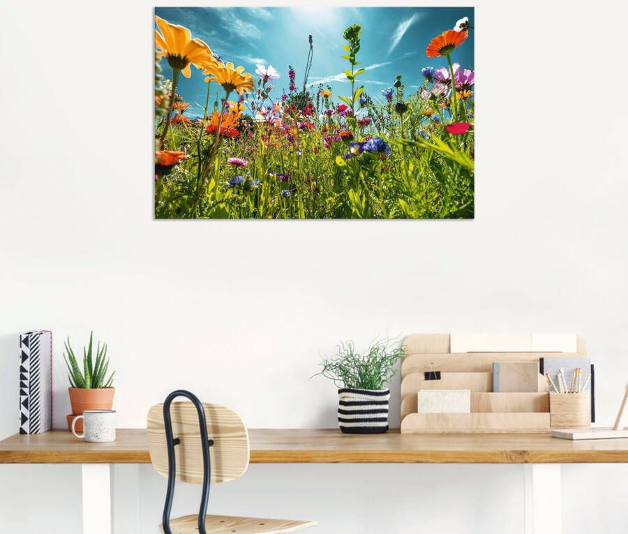 Artland Artprint Kleurrijk bloemenveld als artprint van aluminium artprint voor buiten artprint op linnen poster muursticker