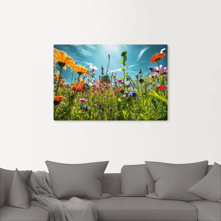 Artland Artprint Kleurrijk bloemenveld als artprint van aluminium artprint voor buiten artprint op linnen poster muursticker