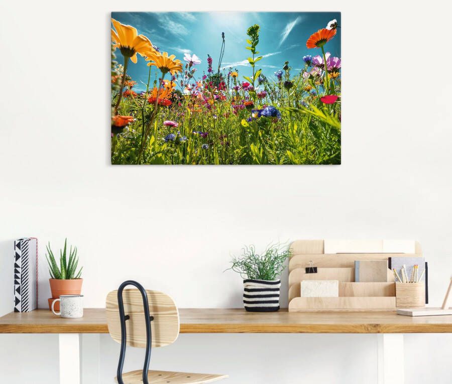 Artland Artprint Kleurrijk bloemenveld als artprint van aluminium artprint voor buiten artprint op linnen poster muursticker