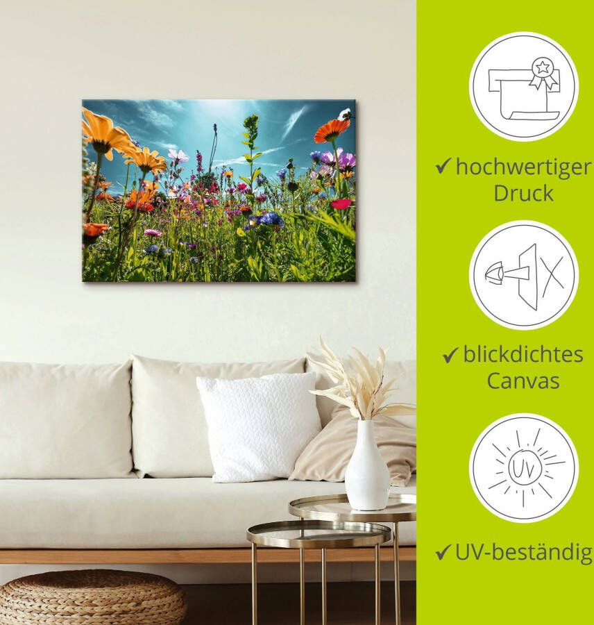 Artland Artprint Kleurrijk bloemenveld als artprint van aluminium artprint voor buiten artprint op linnen poster muursticker