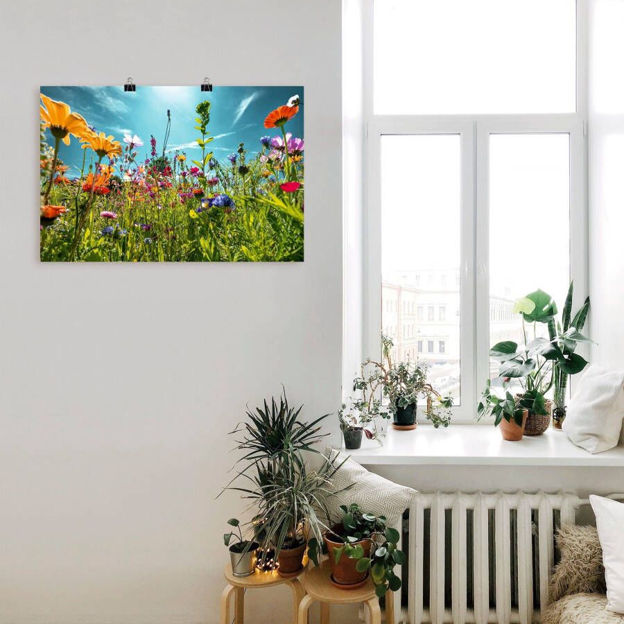 Artland Artprint Kleurrijk bloemenveld als artprint van aluminium artprint voor buiten artprint op linnen poster muursticker