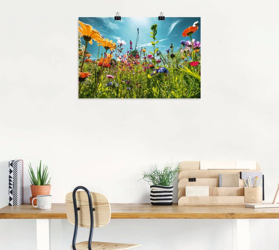 Artland Artprint Kleurrijk bloemenveld als artprint van aluminium artprint voor buiten artprint op linnen poster muursticker