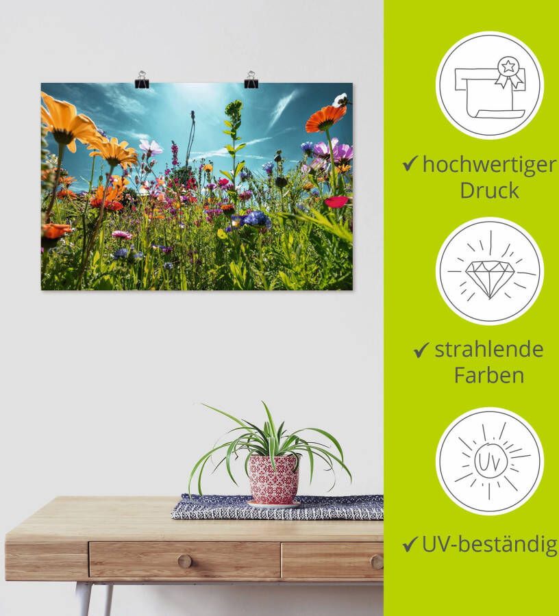 Artland Artprint Kleurrijk bloemenveld als artprint van aluminium artprint voor buiten artprint op linnen poster muursticker