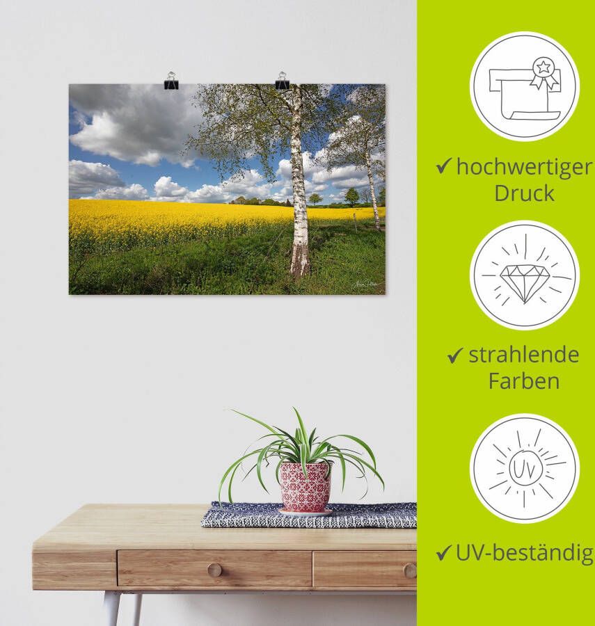 Artland Artprint Knollenland als artprint van aluminium artprint voor buiten poster in diverse formaten