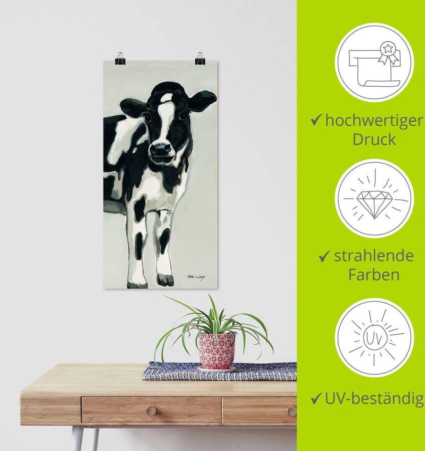 Artland Artprint Koe als artprint van aluminium artprint voor buiten artprint op linnen poster muursticker