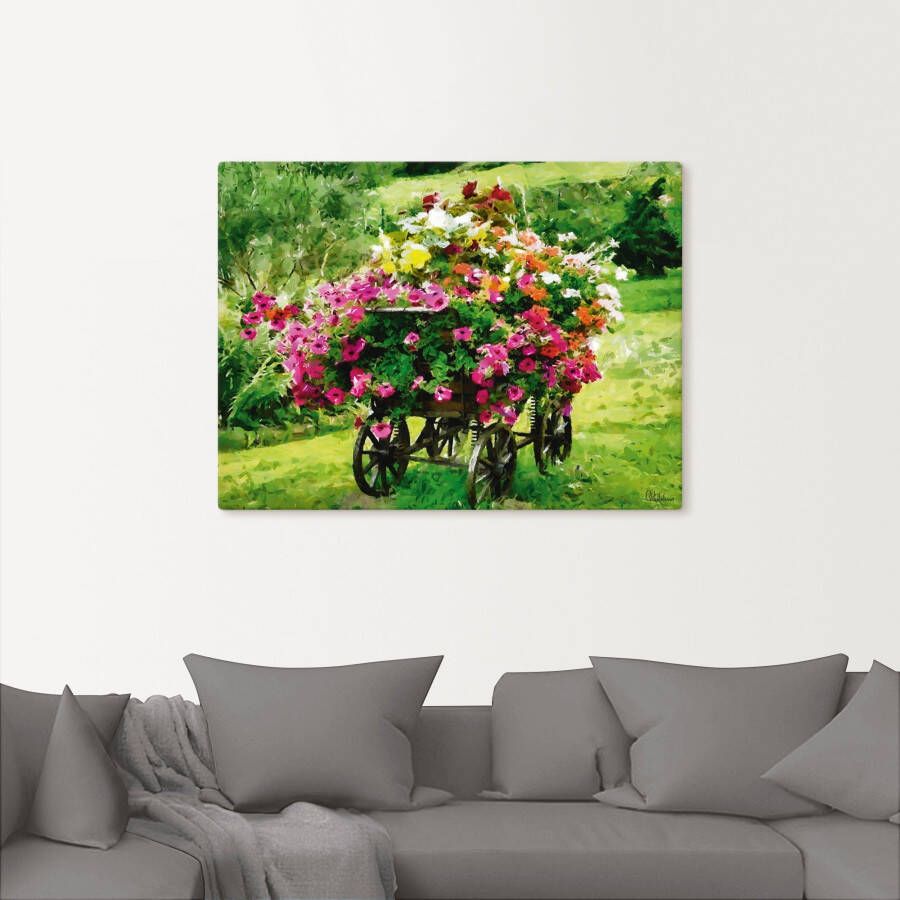 Artland Artprint Koets met bloemen als artprint van aluminium artprint voor buiten artprint op linnen poster in verschillende maten. maten