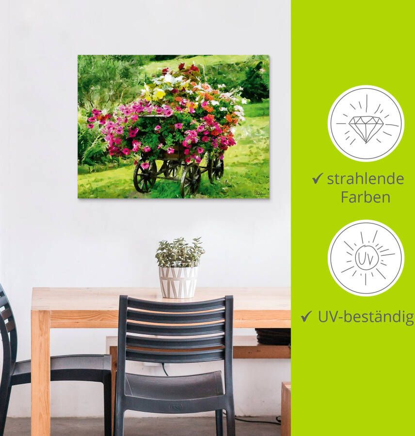 Artland Artprint Koets met bloemen als artprint van aluminium artprint voor buiten artprint op linnen poster in verschillende maten. maten