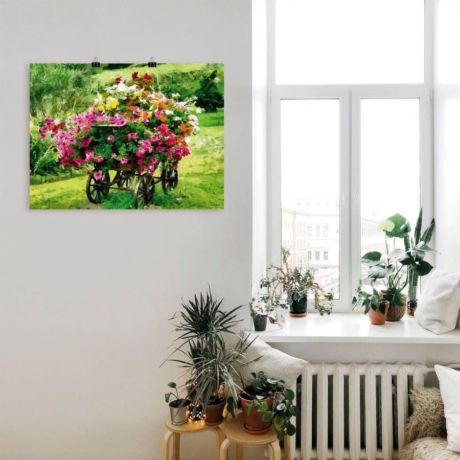 Artland Artprint Koets met bloemen als artprint van aluminium artprint voor buiten artprint op linnen poster in verschillende maten. maten - Foto 3