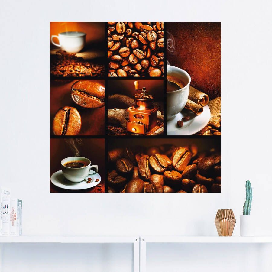 Artland Artprint Koffie collage als artprint op linnen poster muursticker in verschillende maten