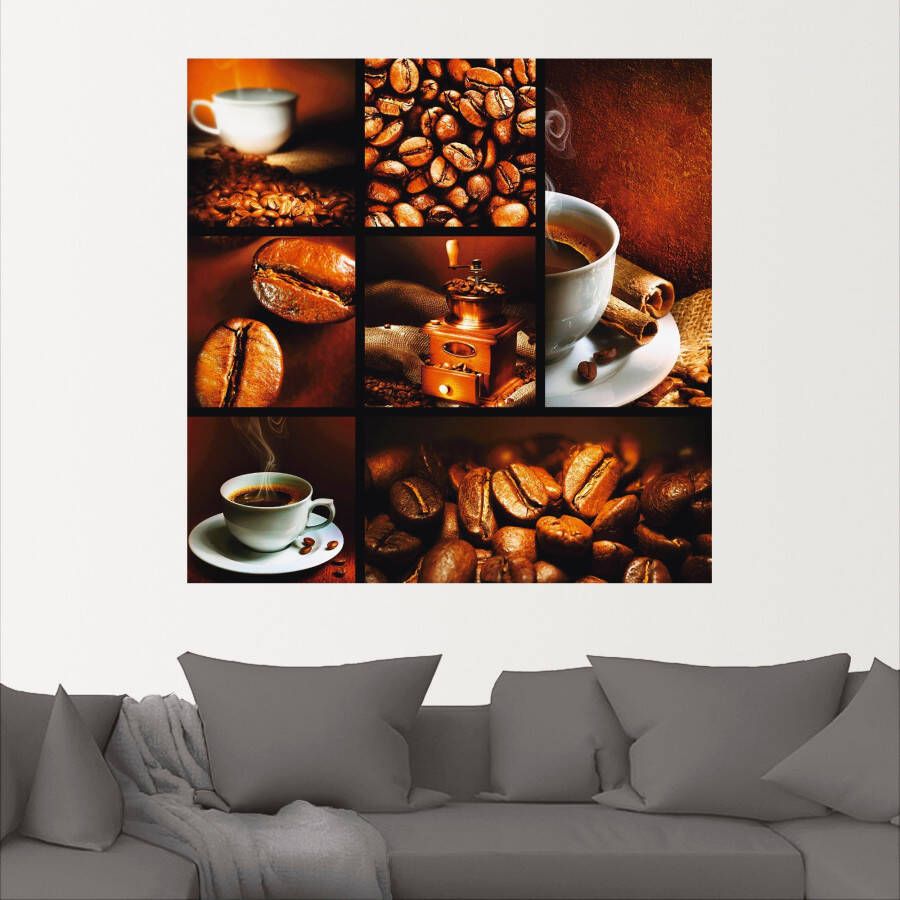 Artland Artprint Koffie collage als artprint op linnen poster muursticker in verschillende maten