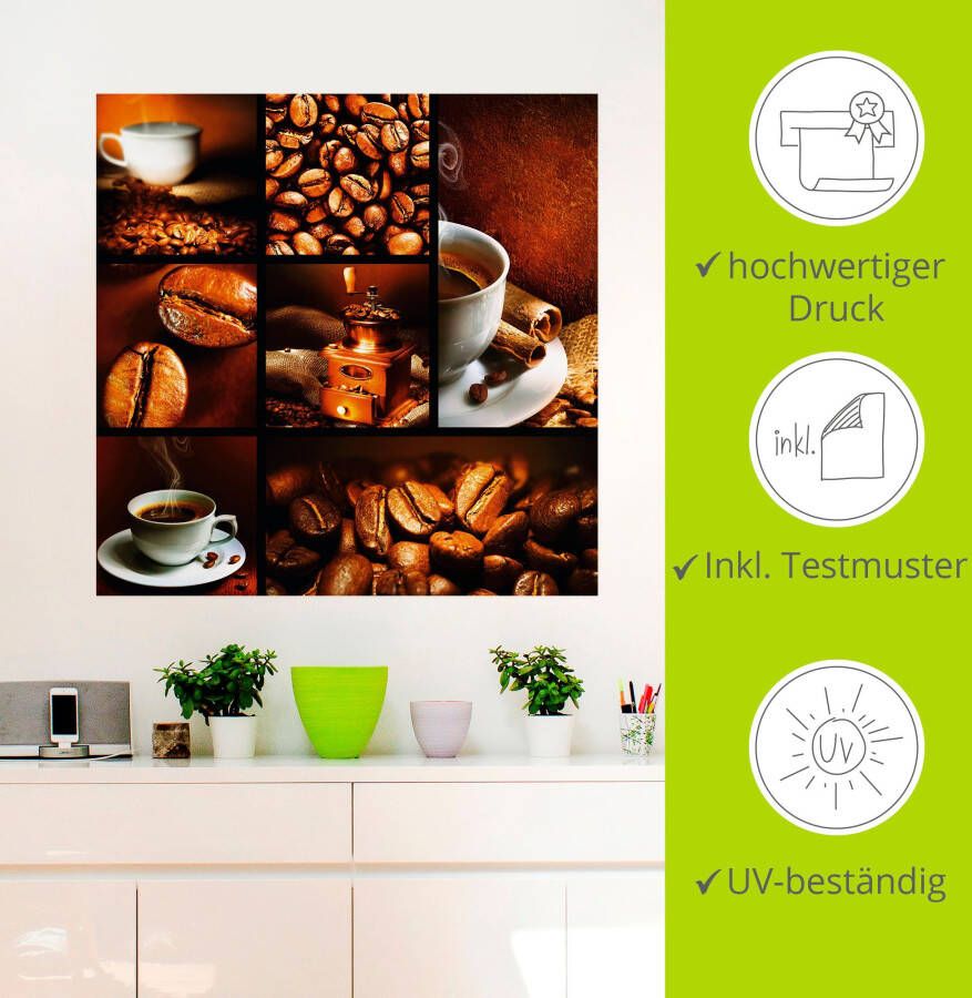 Artland Artprint Koffie collage als artprint op linnen poster muursticker in verschillende maten