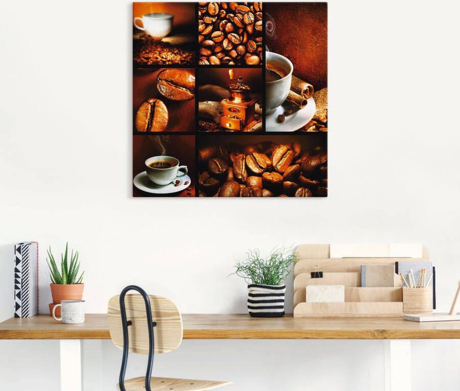 Artland Artprint Koffie collage als artprint op linnen poster muursticker in verschillende maten