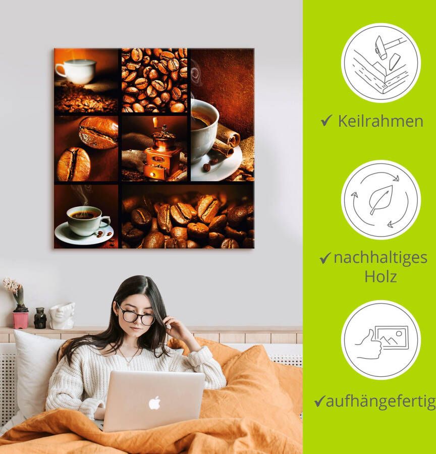 Artland Artprint Koffie collage als artprint op linnen poster muursticker in verschillende maten