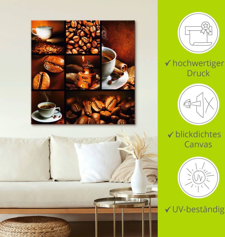 Artland Artprint Koffie collage als artprint op linnen poster muursticker in verschillende maten