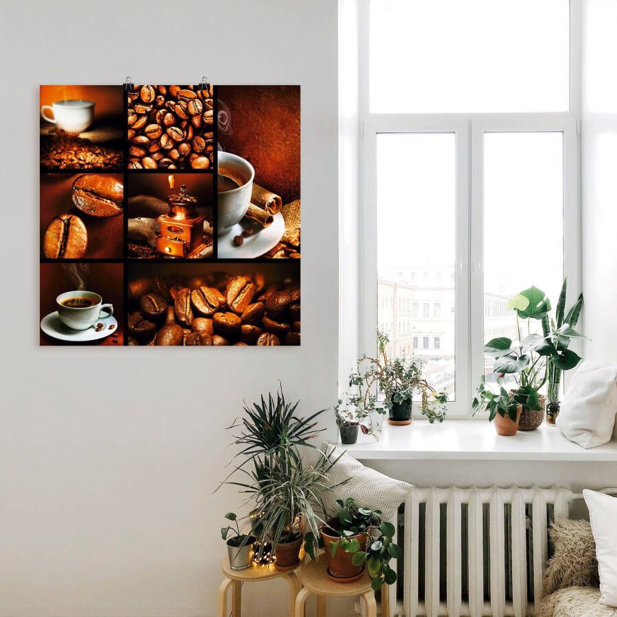 Artland Artprint Koffie collage als artprint op linnen poster muursticker in verschillende maten