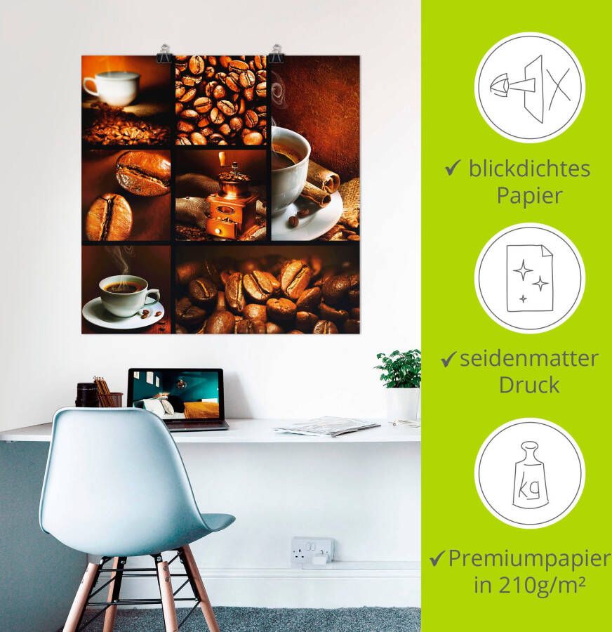 Artland Artprint Koffie collage als artprint op linnen poster muursticker in verschillende maten