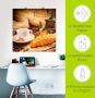 Artland Artprint Koffiekopje met croissant als artprint op linnen poster in verschillende formaten maten - Thumbnail 5