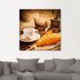 Artland Artprint Koffiekopje met croissant als artprint op linnen poster in verschillende formaten maten - Thumbnail 2