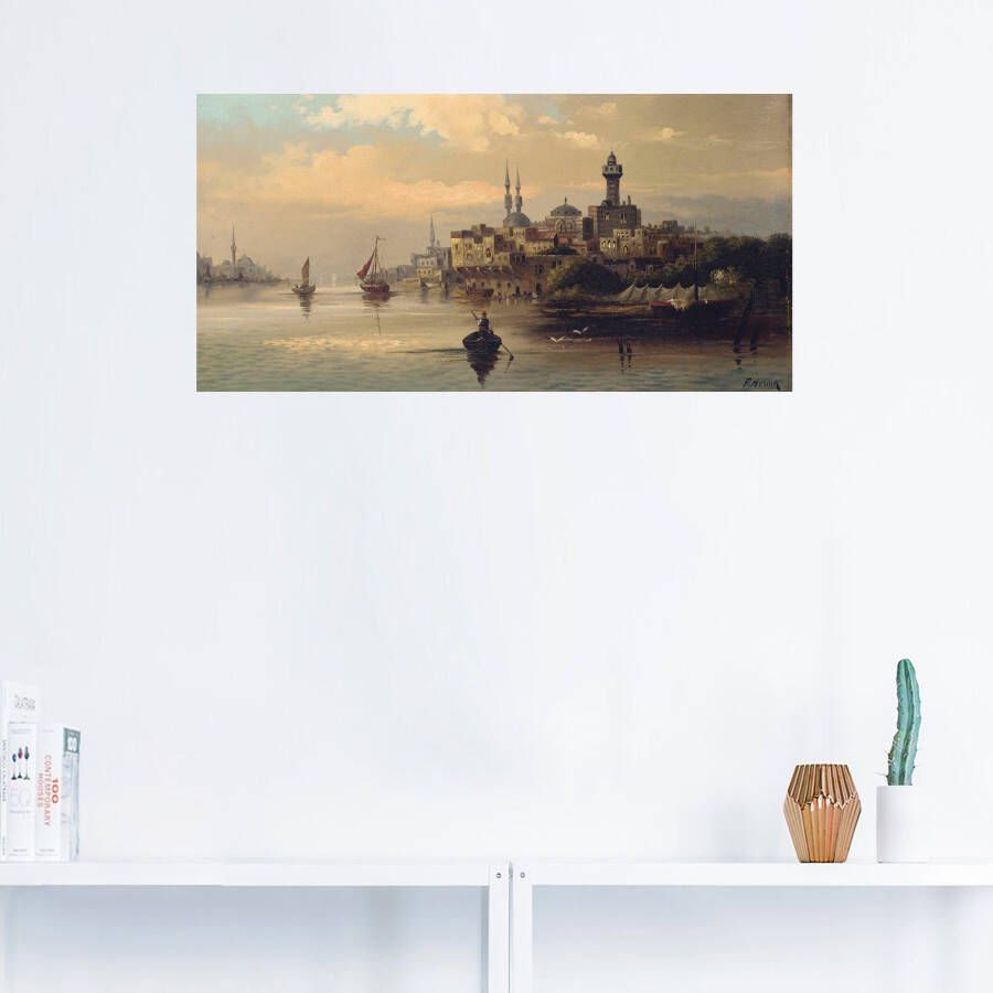 Artland Artprint Koopvaardijschepen op de Bosporus Istanbul als artprint op linnen poster muursticker in verschillende maten