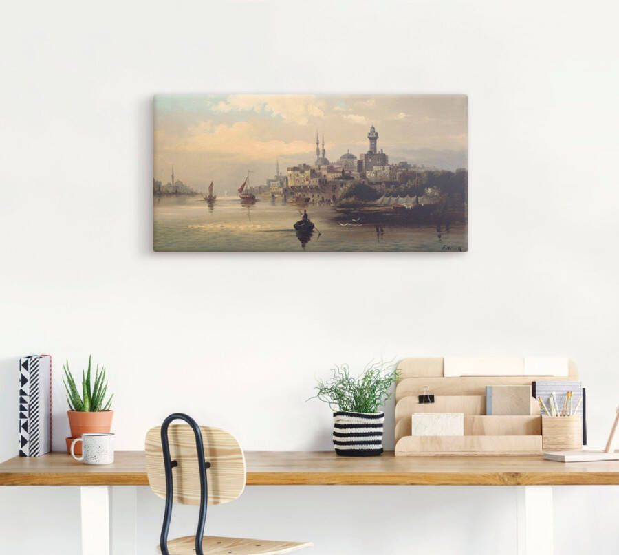 Artland Artprint Koopvaardijschepen op de Bosporus Istanbul als artprint op linnen poster muursticker in verschillende maten