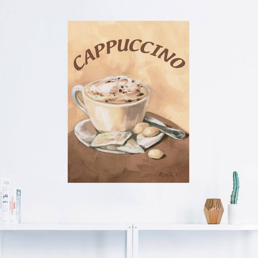 Artland Artprint Kopje cappuccino als artprint op linnen poster muursticker in verschillende maten