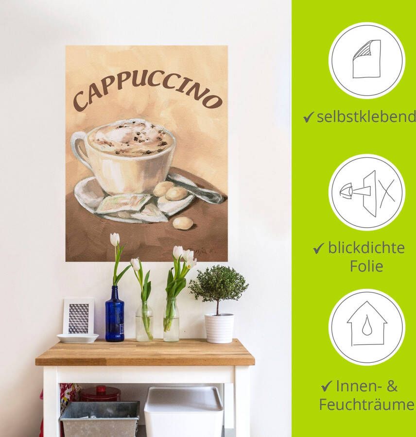 Artland Artprint Kopje cappuccino als artprint op linnen poster muursticker in verschillende maten