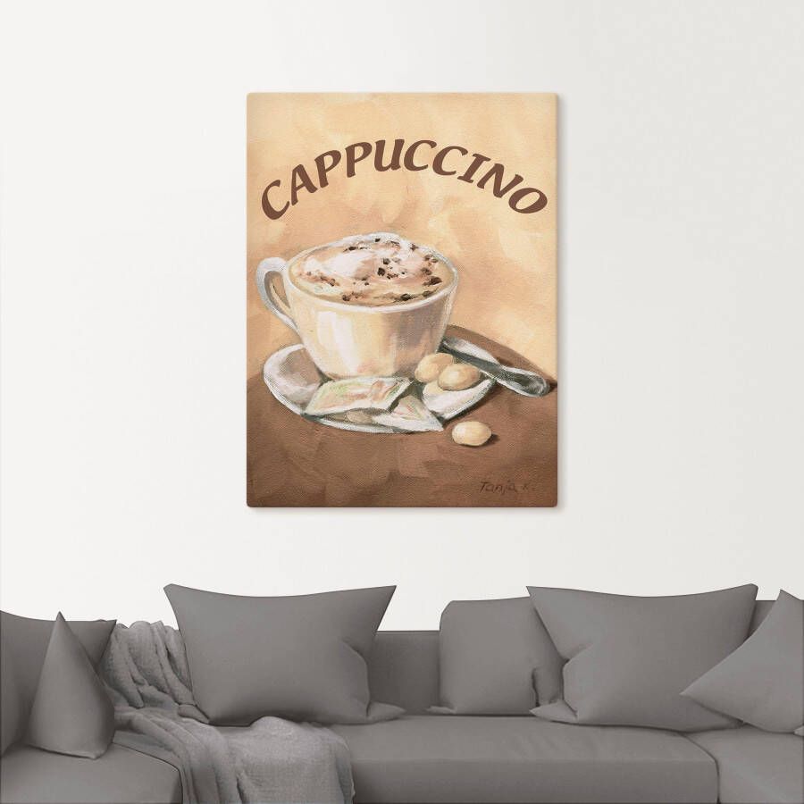 Artland Artprint Kopje cappuccino als artprint op linnen poster muursticker in verschillende maten