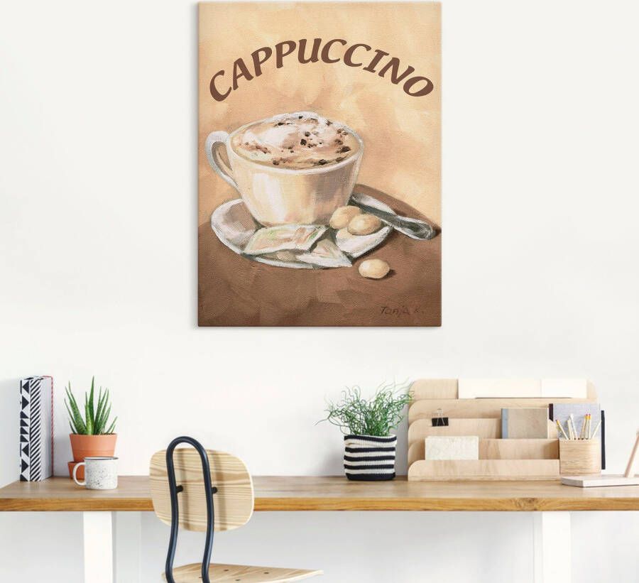 Artland Artprint Kopje cappuccino als artprint op linnen poster muursticker in verschillende maten