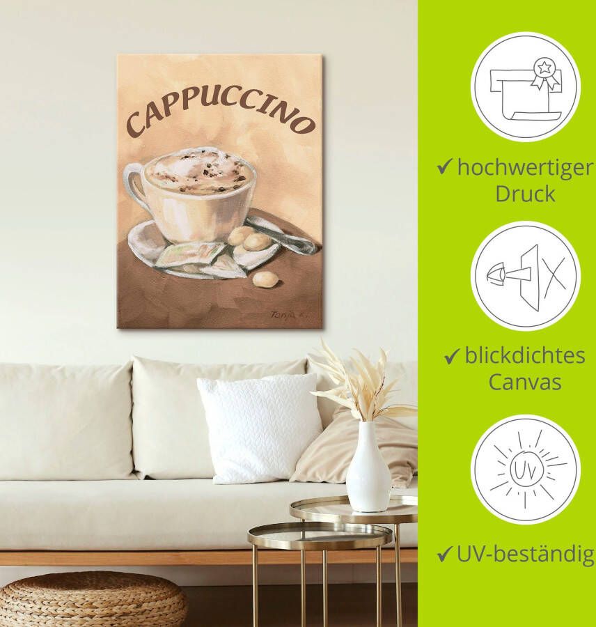 Artland Artprint Kopje cappuccino als artprint op linnen poster muursticker in verschillende maten