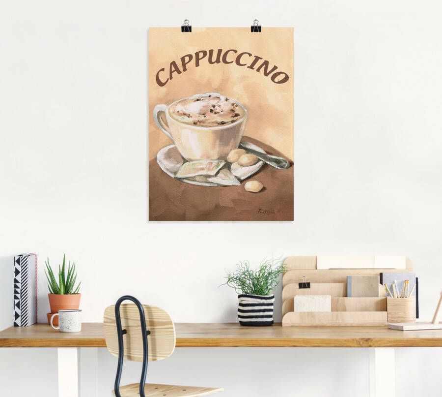 Artland Artprint Kopje cappuccino als artprint op linnen poster muursticker in verschillende maten