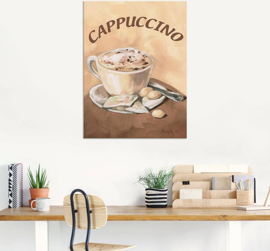 Artland Artprint Kopje cappuccino als artprint op linnen poster muursticker in verschillende maten