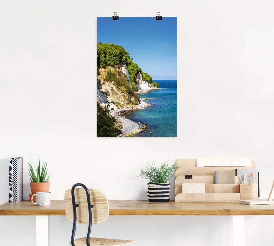 Artland Artprint Krijtrotsen Oostzeekust eiland Rügen als artprint van aluminium artprint op linnen muursticker of poster in verschillende maten