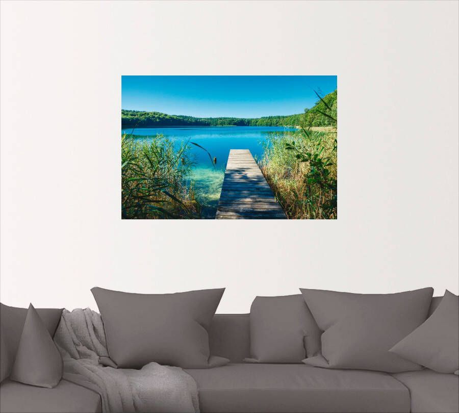 Artland Artprint Landschap aan het meer pier als poster muursticker in verschillende maten