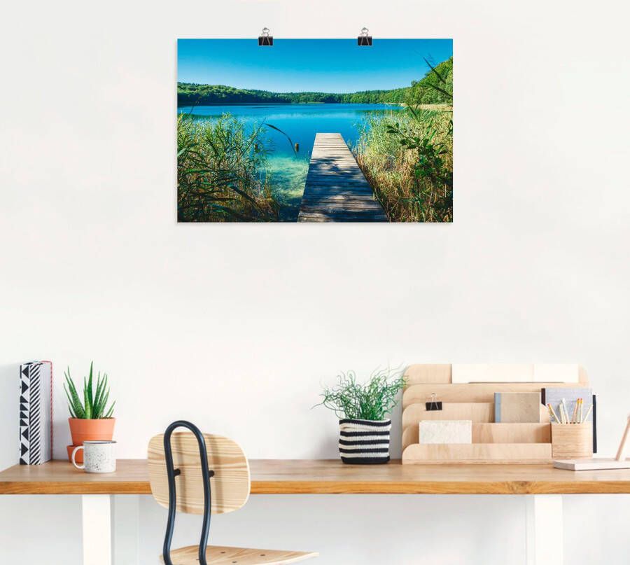 Artland Artprint Landschap aan het meer pier als poster muursticker in verschillende maten