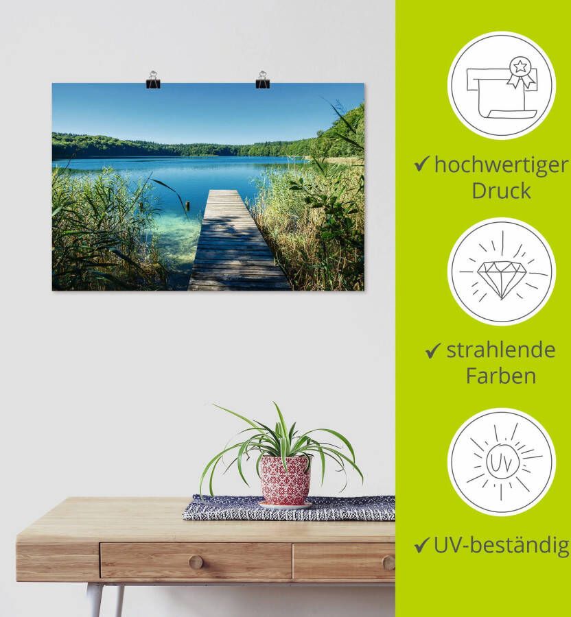 Artland Artprint Landschap aan het meer pier als poster muursticker in verschillende maten