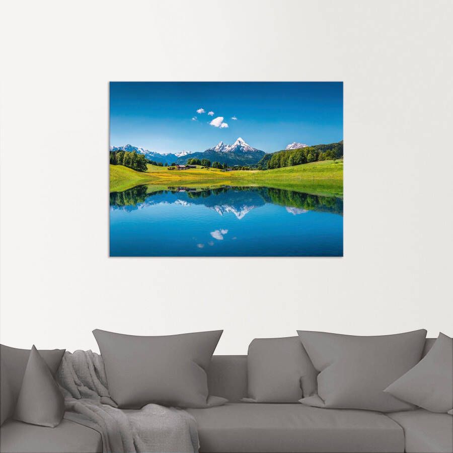 Artland Artprint Landschap in de Alpen als artprint van aluminium artprint voor buiten artprint op linnen poster in verschillende maten. maten