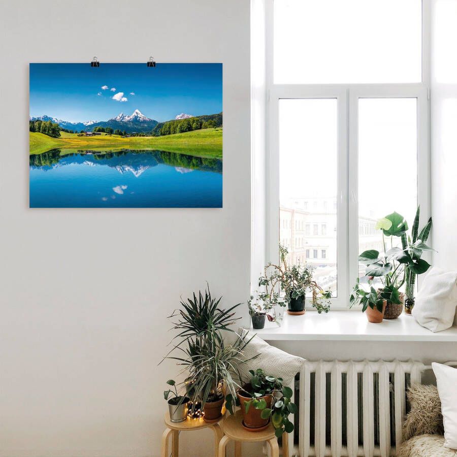 Artland Artprint Landschap in de Alpen als artprint van aluminium artprint voor buiten artprint op linnen poster in verschillende maten. maten