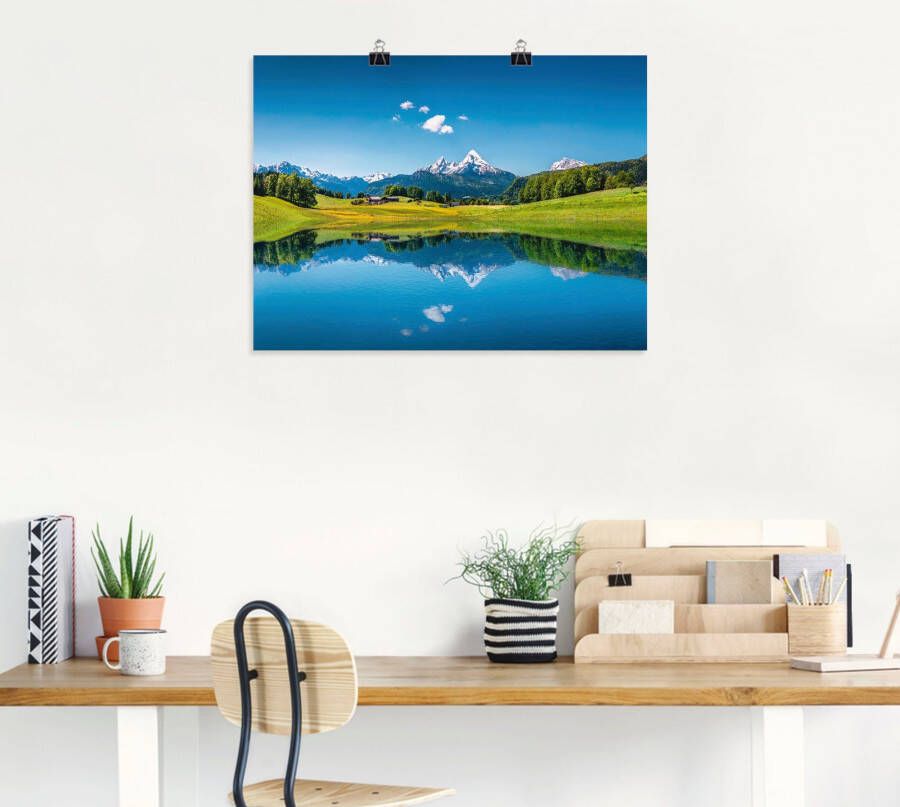 Artland Artprint Landschap in de Alpen als artprint van aluminium artprint voor buiten artprint op linnen poster in verschillende maten. maten