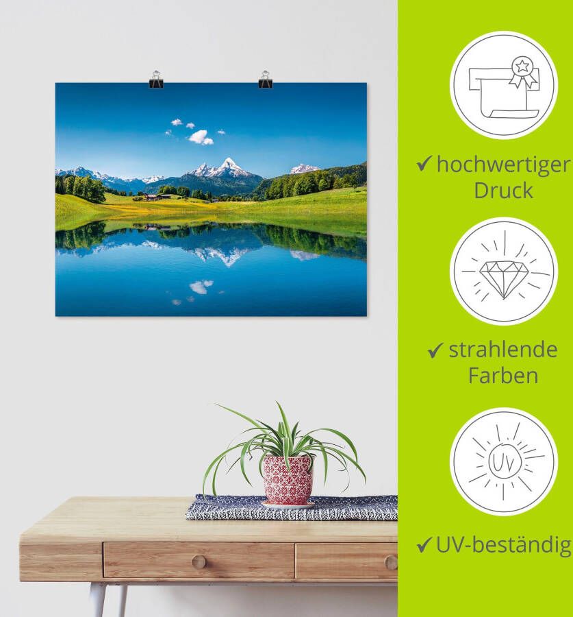 Artland Artprint Landschap in de Alpen als artprint van aluminium artprint voor buiten artprint op linnen poster in verschillende maten. maten