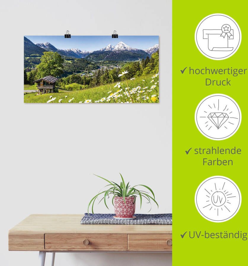 Artland Artprint Landschap in de Beierse Alpen als artprint van aluminium artprint voor buiten artprint op linnen poster muursticker