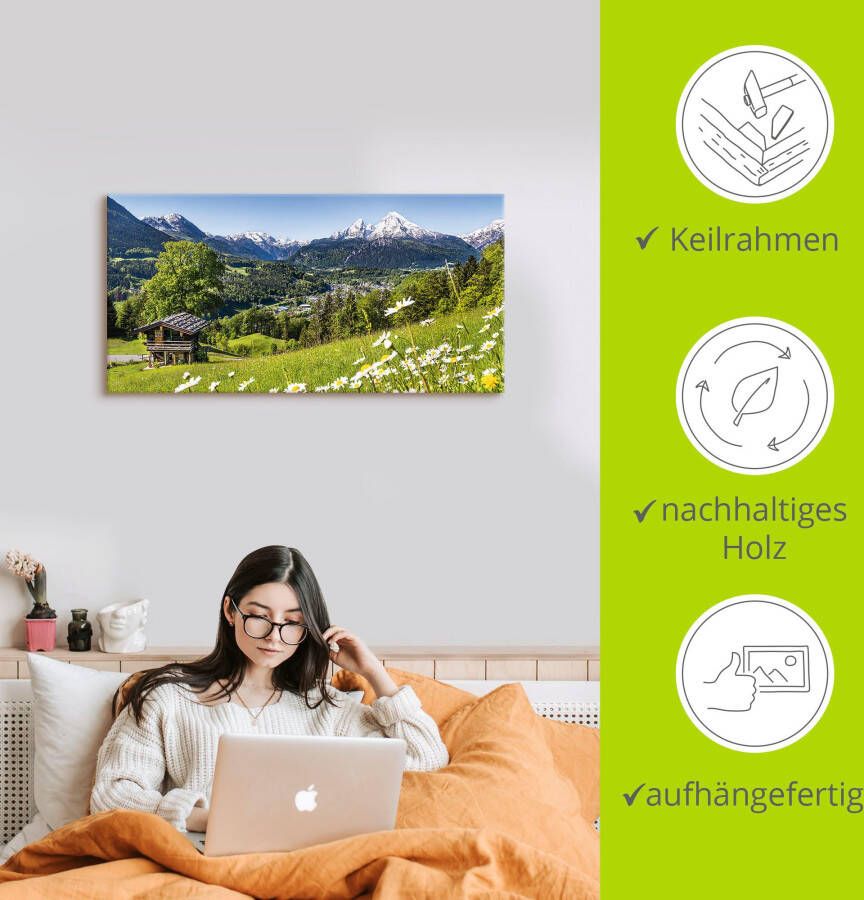 Artland Artprint Landschap in de Beierse Alpen als artprint van aluminium artprint voor buiten artprint op linnen poster muursticker