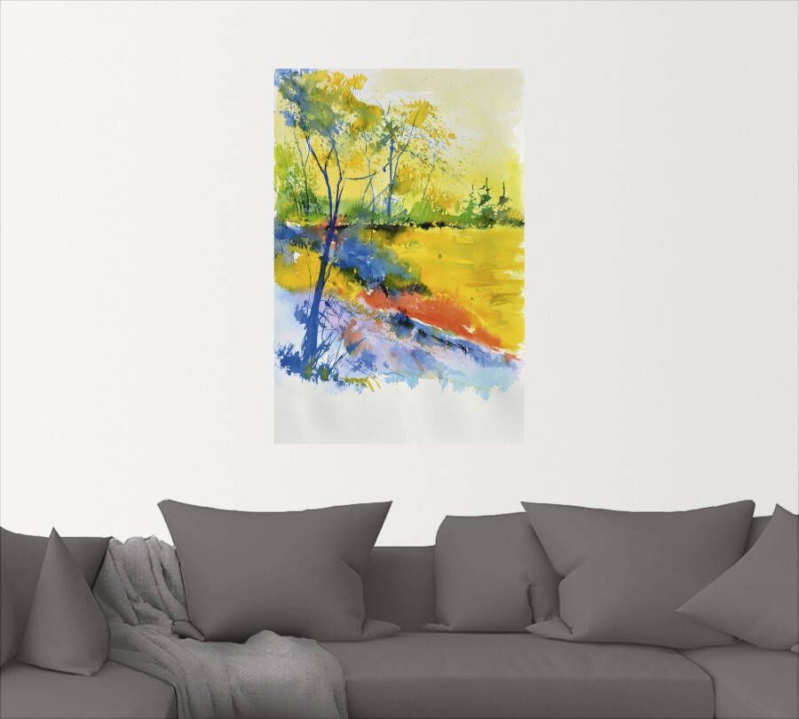 Artland Artprint Landschap in het zonlicht als artprint van aluminium artprint voor buiten artprint op linnen poster muursticker