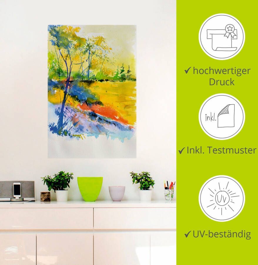 Artland Artprint Landschap in het zonlicht als artprint van aluminium artprint voor buiten artprint op linnen poster muursticker