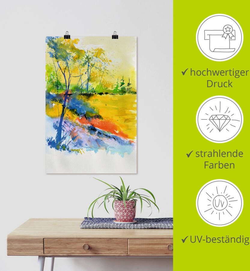 Artland Artprint Landschap in het zonlicht als artprint van aluminium artprint voor buiten artprint op linnen poster muursticker