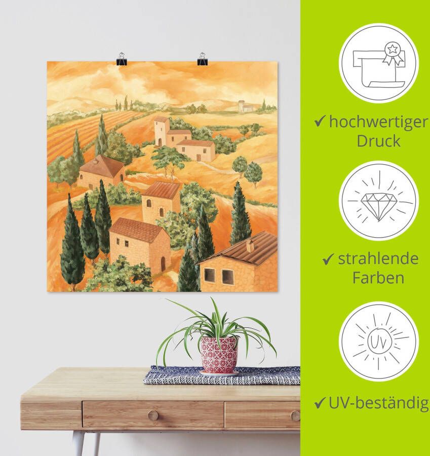 Artland Artprint Landschap Italië als artprint van aluminium artprint voor buiten artprint op linnen poster in verschillende maten. maten