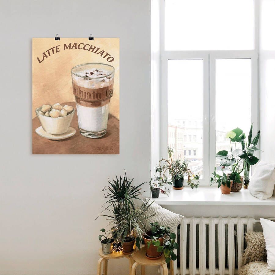 Artland Artprint Latte macchiato als artprint op linnen poster muursticker in verschillende maten