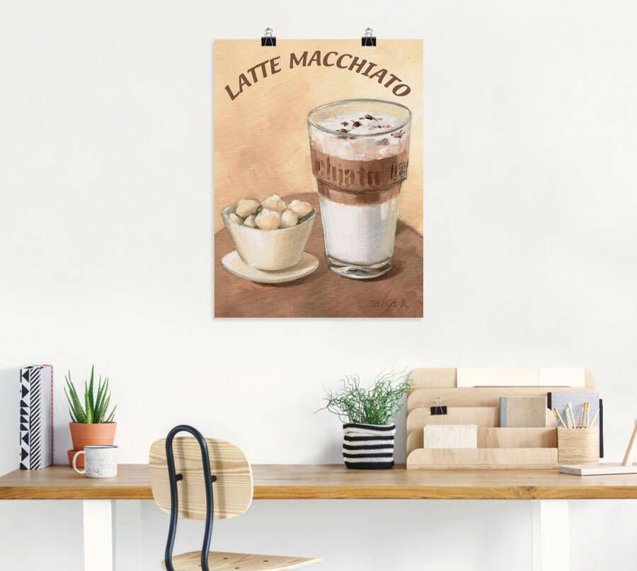 Artland Artprint Latte macchiato als artprint op linnen poster muursticker in verschillende maten