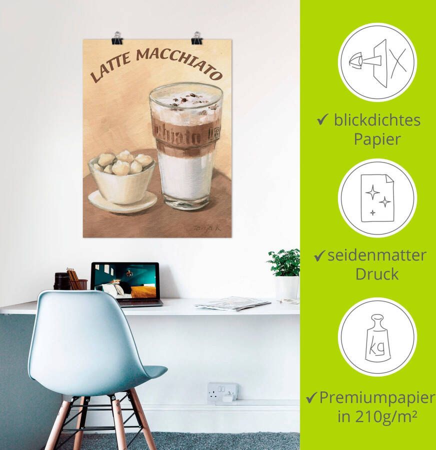 Artland Artprint Latte macchiato als artprint op linnen poster muursticker in verschillende maten